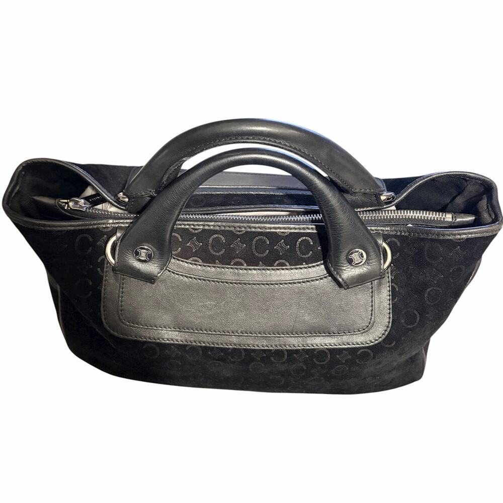 Céline Boogie Bag — Black C Macadam Monogram Suede-Silver Hardware Made in Italy - Picture 6 of 12